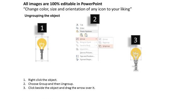 Bulb Key Diagram With Idea Word Powerpoint Templates