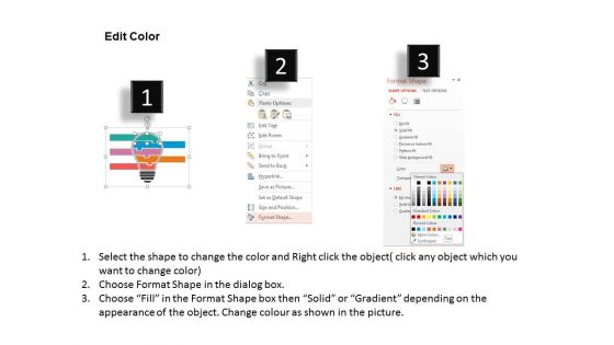 Bulb Puzzle Design With Five Tags Powerpoint Template