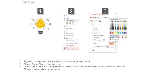Bulb With Brain And Six Steps Powerpoint Slides