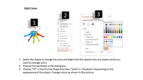 Bunch Of Five Colorful Keys Powerpoint Templates