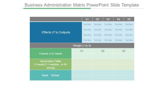 Business Administration Matrix Powerpoint Slide Template
