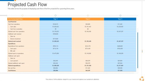 Business Advancement Internal Growth Projected Cash Flow Diagrams PDF