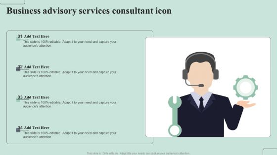 Business Advisory Services Consultant Icon Ppt PowerPoint Presentation Icon Clipart Images PDF