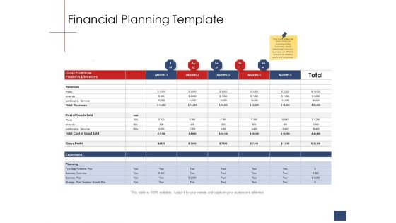 Business Assessment Outline Financial Planning Template Ppt File Structure PDF