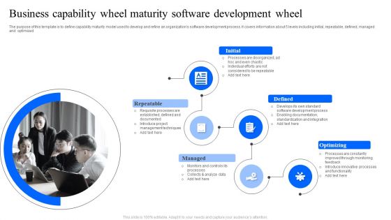 Business Capability Wheel Maturity Software Development Wheel Ppt Model Background Designs PDF