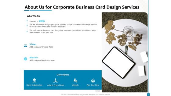 Business Card Design Services Proposal Ppt PowerPoint Presentation Complete Deck With Slides