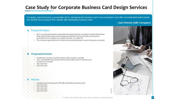 Business Card Design Services Proposal Ppt PowerPoint Presentation Complete Deck With Slides