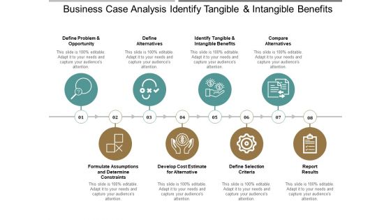 Business Case Analysis Identify Tangible And Intangible Benefits Ppt PowerPoint Presentation Layouts Microsoft