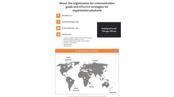 Business Communication Playbook And Effective Strategies For Organizations Template