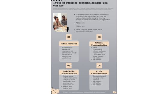 Business Communication Playbook Template