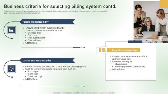 Business Criteria For Selecting Billing System Ppt PowerPoint Presentation File Example PDF