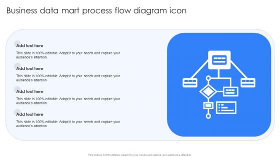 Business Data Mart Process Flow Diagram Icon Ppt Professional Graphic Tips PDF