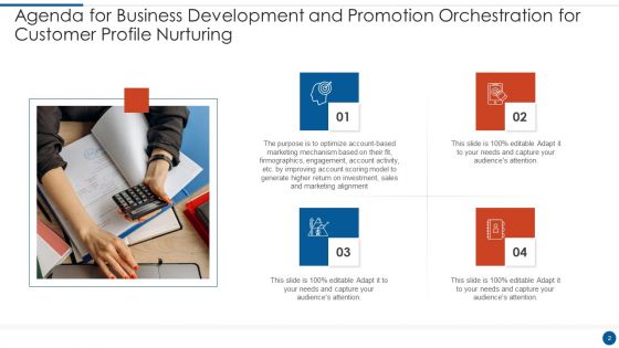 Business Development And Promotion Orchestration For Customer Profile Nurturing Ppt PowerPoint Presentation Complete Deck With Slides
