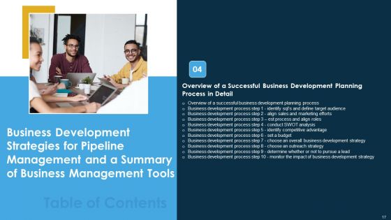 Business Development Strategies For Pipeline Management And A Summary Of Business Management Tools Complete Deck