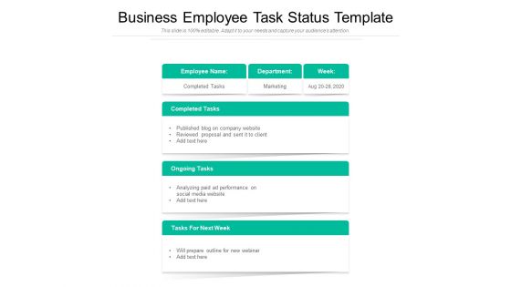 Business Employee Task Status Template Ppt PowerPoint Presentation Icon Background PDF
