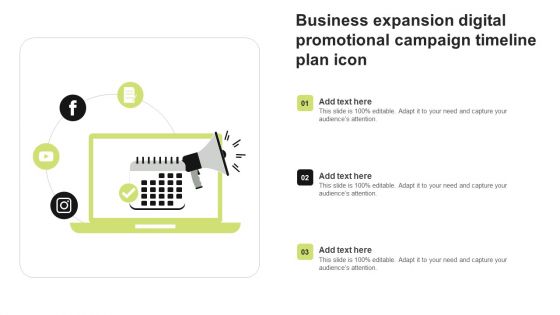 Business Expansion Digital Promotional Campaign Timeline Plan Icon Download PDF