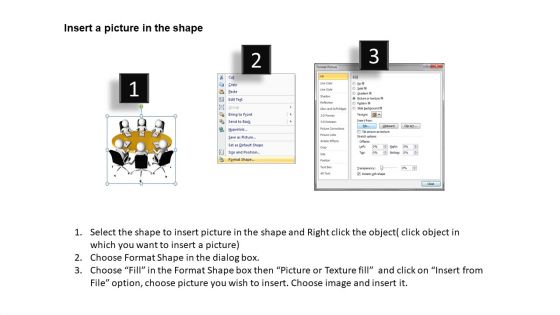 Business Flow Chart 3d Men Businessmen Sitting Around Table PowerPoint Slides
