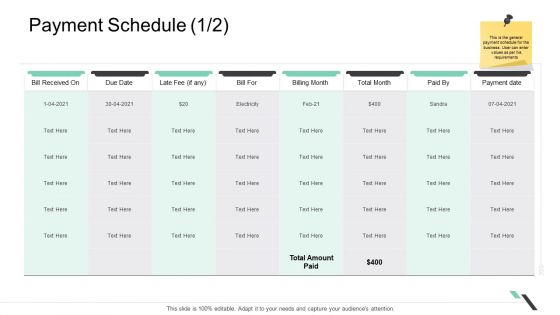 Business Functions Administration Payment Schedule Elements PDF