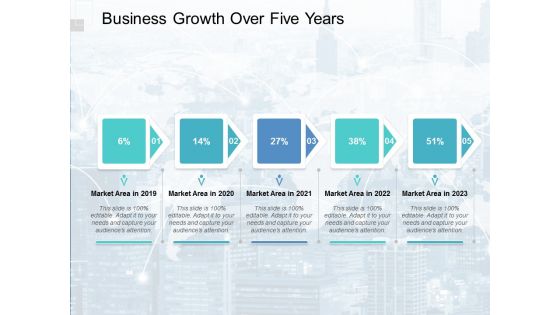 Business Growth Over Five Years Ppt PowerPoint Presentation Deck