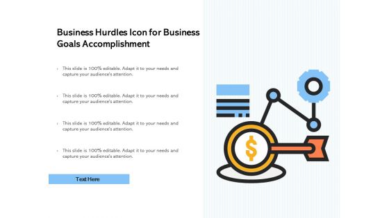 Business Hurdles Icon For Business Goals Accomplishment Ppt PowerPoint Presentation File Outfit PDF