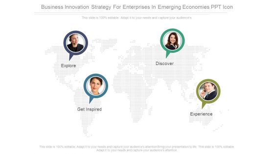 Business Innovation Strategy For Enterprises In Emerging Economies Ppt Icon