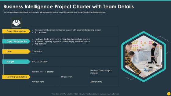 Business Intelligence Project Charter With Team Details BI Transformation Toolset Sample PDF
