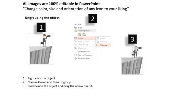 Business Man With Future Vision Strategy Powerpoint Template