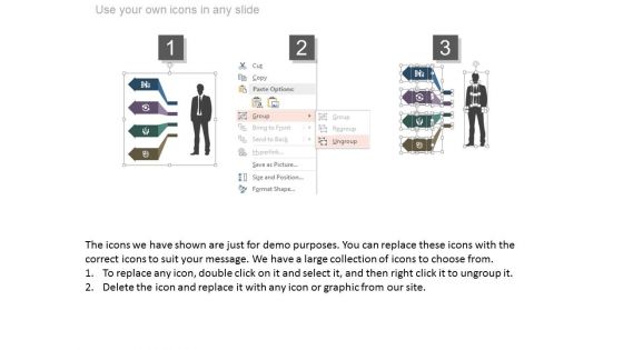 Business Man With Startup Process Tags Powerpoint Slides