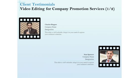 Business Marketing Video Making Client Testimonials Video Editing For Company Promotion Services Inspiration PDF