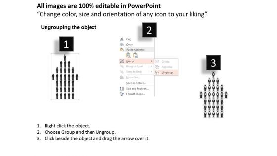 Business Men Team Hierarchy Powerpoint Template