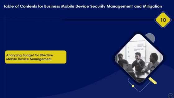 Business Mobile Device Security Management And Mitigation Ppt PowerPoint Presentation Complete Deck With Slides