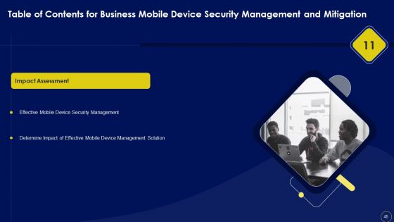 Business Mobile Device Security Management And Mitigation Ppt PowerPoint Presentation Complete Deck With Slides