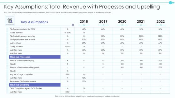 Business Model Of New Consultancy Firm Key Assumptions Total Revenue Sample PDF