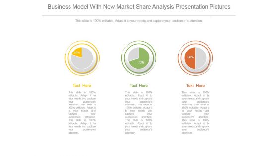 Business Model With New Market Share Analysis Presentation Pictures