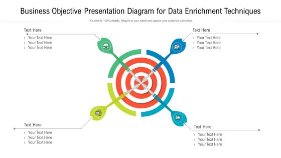 Business Objective Presentation Diagram For Data Enrichment Techniques Mockup PDF