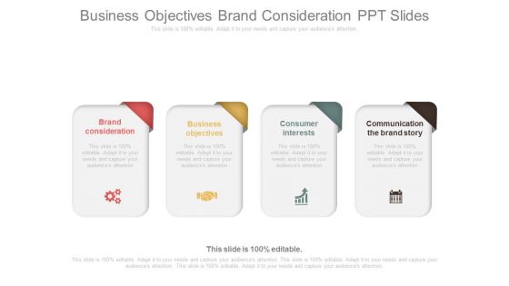 Business Objectives Brand Consideration Ppt Slides
