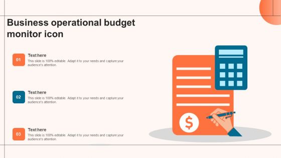 Business Operational Budget Monitor Icon Inspiration PDF