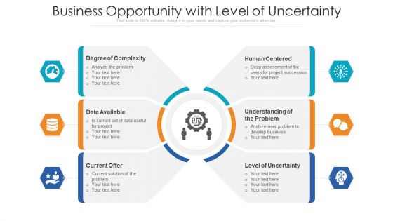 Business Opportunity With Level Of Uncertainty Icons PDF