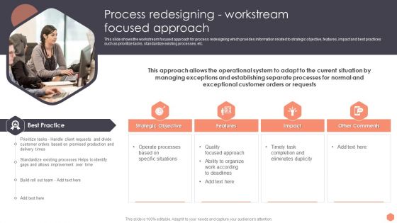 Business Optimization Techniques Process Redesigning Workstream Focused Approach Demonstration PDF