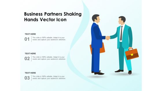 Business Partners Shaking Hands Vector Icon Ppt PowerPoint Presentation File Influencers PDF