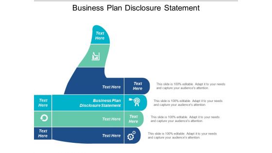 Business Plan Disclosure Statement Ppt PowerPoint Presentation Portfolio Icon Cpb