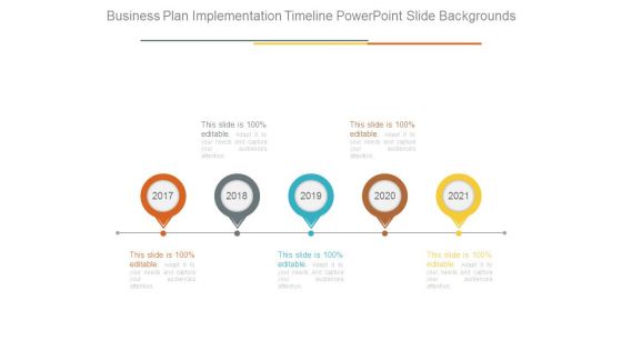 Business Plan Implementation Timeline Powerpoint Slide Backgrounds
