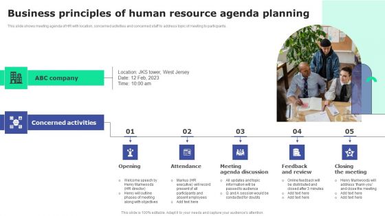 Business Principles Of Human Resource Agenda Planning Formats PDF