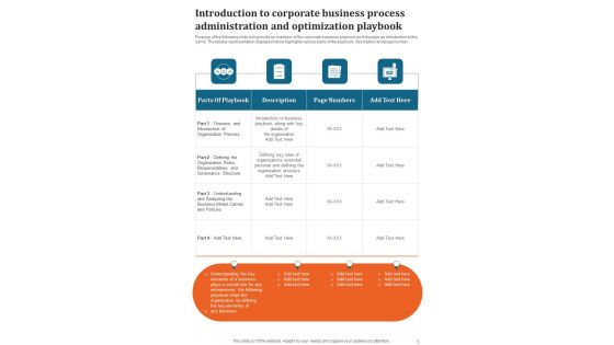 Business Process Administration And Optimization Playbook Template