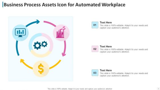 Business Process Assets Icon For Automated Workplace Topics PDF