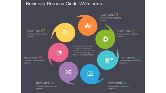 Business Process Circle With Icons Powerpoint Template