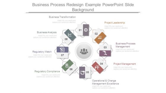 Business Process Redesign Example Powerpoint Slide Background