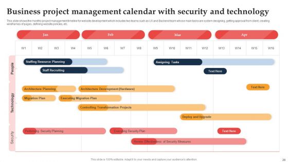 Business Project Management Calendar Ppt PowerPoint Presentation Complete Deck With Slides