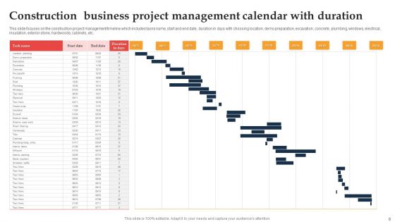 Business Project Management Calendar Ppt PowerPoint Presentation Complete Deck With Slides