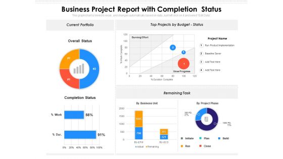 Business Project Report With Completion Status Ppt PowerPoint Presentation Gallery Clipart Images PDF Business Project Report With Completion Status Ppt PowerPoint Presentation Gallery Clipart Images PDF